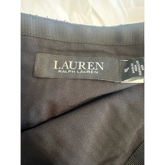 Lauren Ralph Lauren Black Beaded Mesh A-Line Skirt, 8 petite NEW Holiday wear - Picture 10 of 11